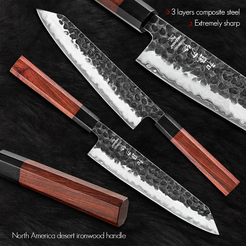 HEZHEN 1 to 4-Piece Kitchen Knife Set