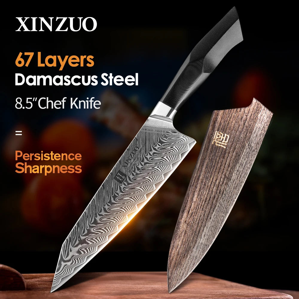 XINZUO - 8.5'' Inches Damascus Chef Kitchen Knife