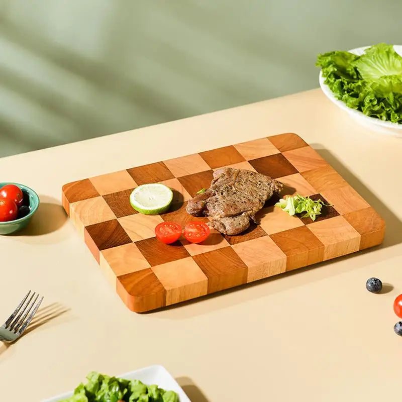 Checker Wood Cutting Board