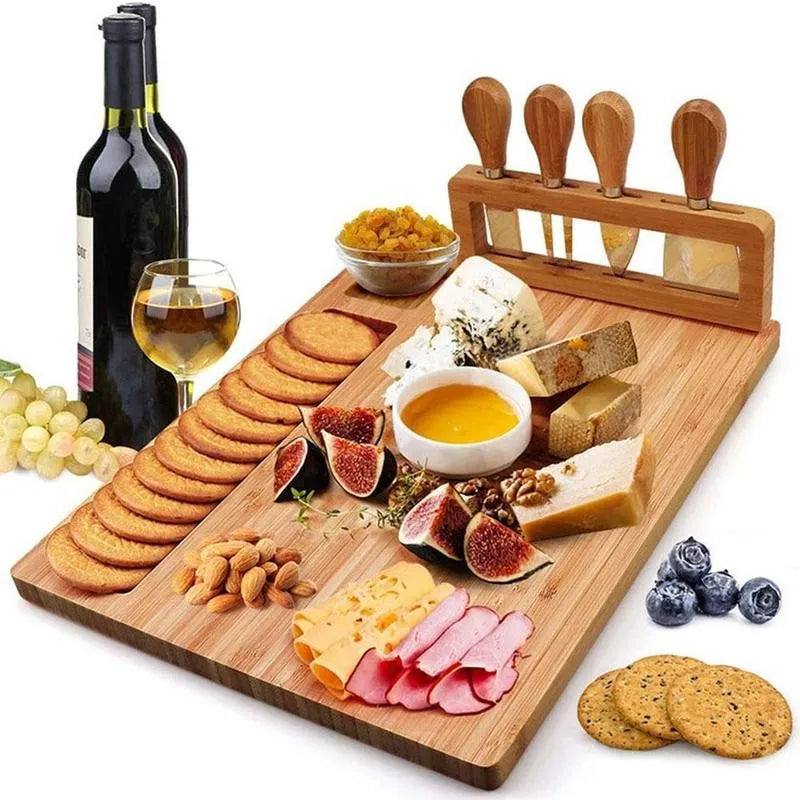 Premium Bamboo Cheese Board Set