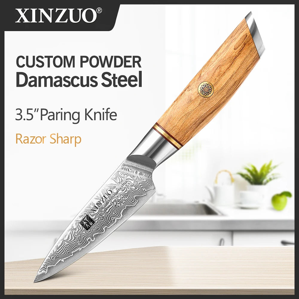 XINZUO 1 to 8-Piece Kitchen Knife Set - 73-Layer Custom Damascus Steel