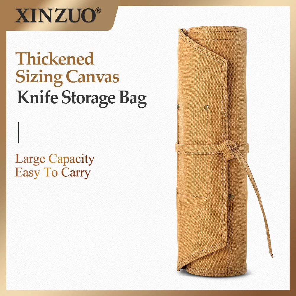 XINZUO Thickened Sizing Canvas Knife Storage Bag