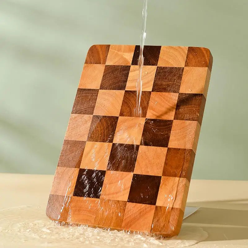 Checker Wood Cutting Board