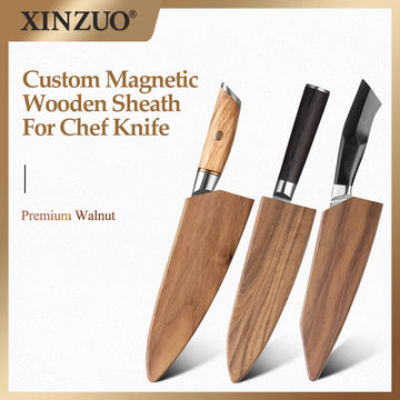 Magnetic Wooden Sheath for XINZUO Chef Knives - Walnut