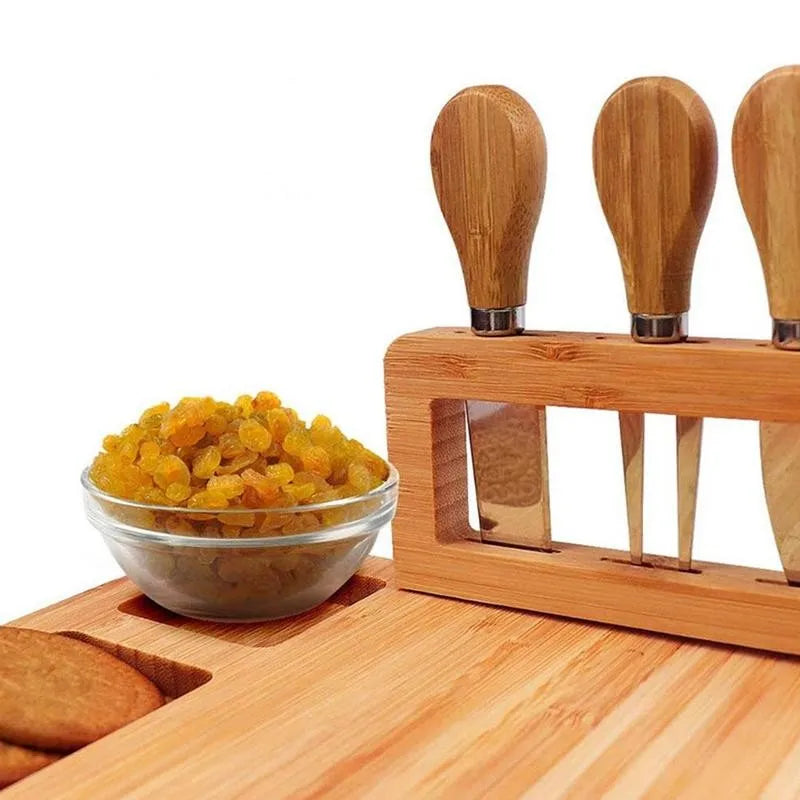 Premium Bamboo Cheese Board Set