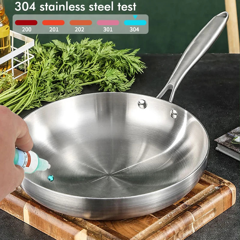 Stainless Steel Frying Pans - Non-Stick Uncoated