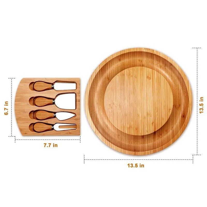 Bamboo Cheese Board Set